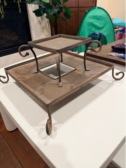 Better homes and gardens metal square centerpiece. Perfect for decorating your patio table for summer bbqs.