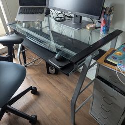 Metal and Glass Desk