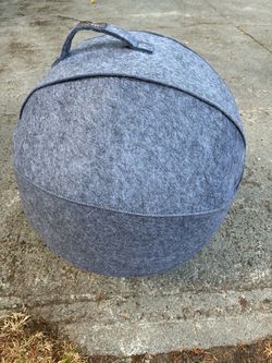 Gray Felt Exercise Ball Cover with Handle