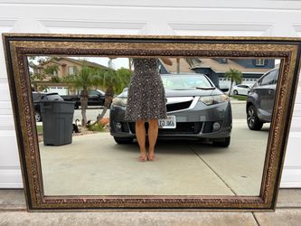 Large Wall Mirror with Gold Ornate Frame