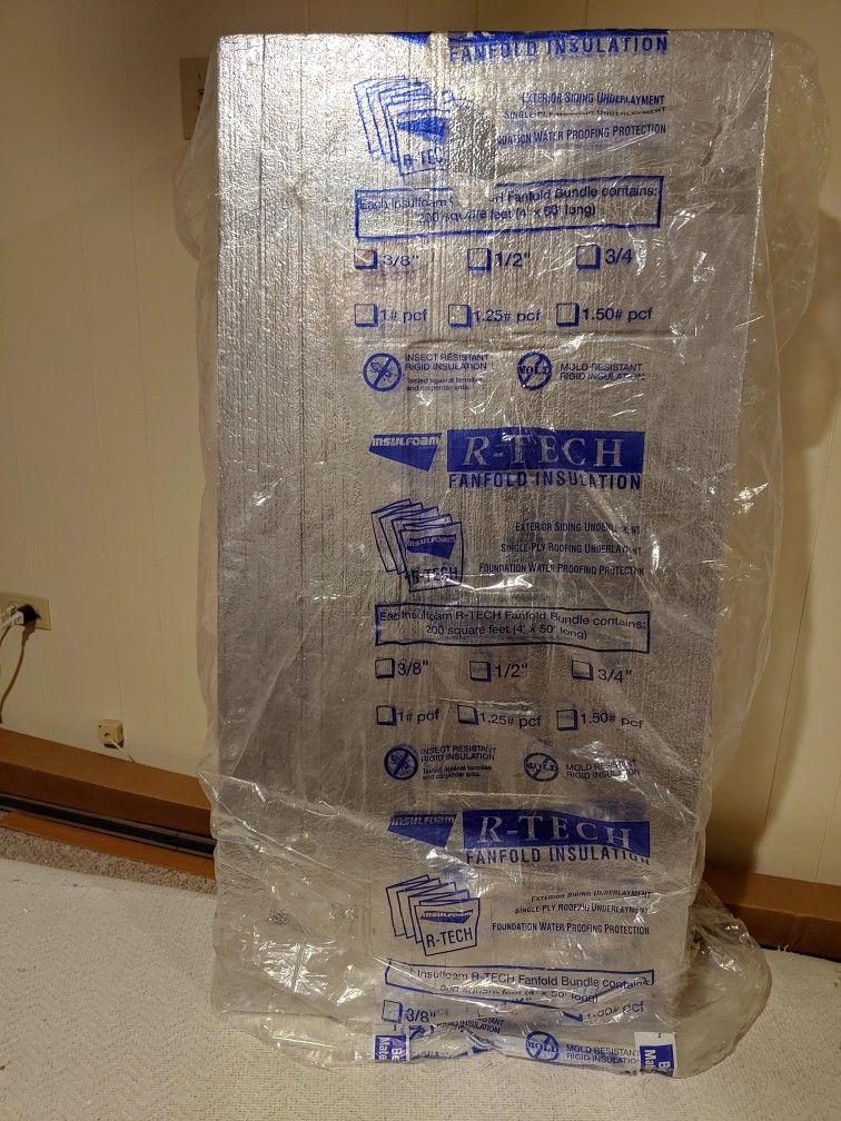 Insulation Sheets 3/8 thick x 24" X 48" x 25 sheets R-Tech Fanfold Expanded Polystyrene Foam Board