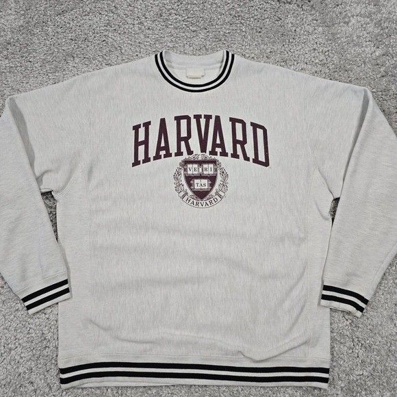 Champion Reverse Weave Sweatshirt Mens Large Gray Harvard Pullover Sweater
