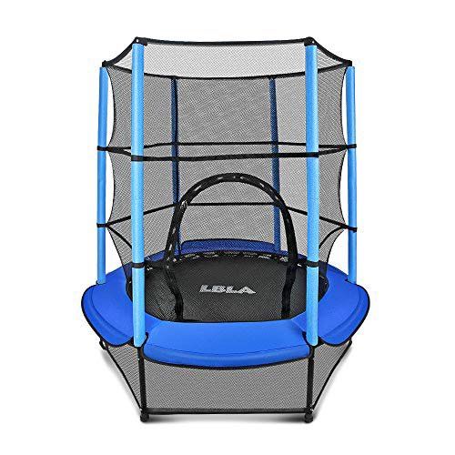LBLA Kids Trampoline, 55” Mini Trampoline for Kids with Enclosure Net and Safety Pad