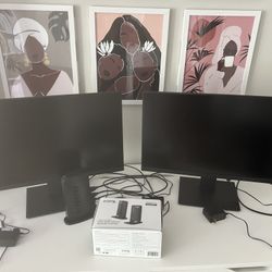 Dual 24 Inch Monitors & Plugable Docking Station