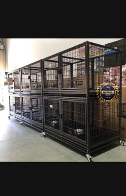 Dog Pet Cage Kennel Size 43 With Divider And Feeding Bowls Set Of 6 New In Box 📦 