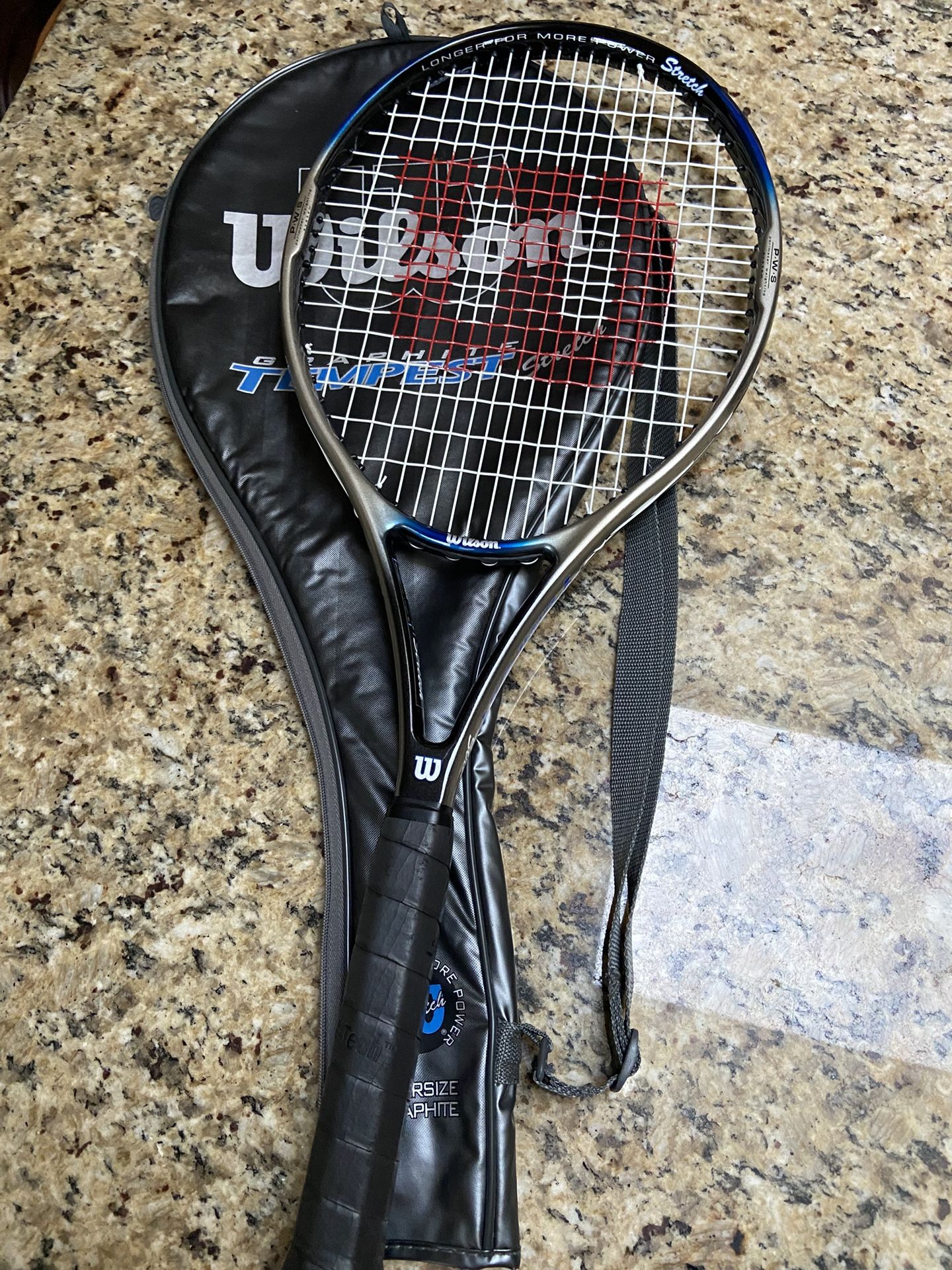 Used Wilson Graphite, Tempest Stretch, Racket, And Cover
