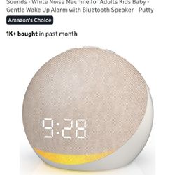 Sound Machine Alarm Clock for Bedroom: 25 Natural Sleep Sounds - White Noise Machine for Adults Kids Baby - Gentle Wake Up Alarm w Bluetooth Speaker