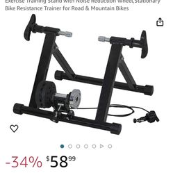 FDW Magnetic Bike Trainer Stand for Indoor Riding, Steel Bicycle Exercise Training Stand with Noise Reduction Wheel, Stationary Bike Resistance Traine