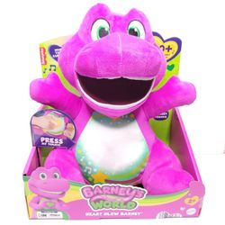 NEW 2025 Barney’s World Heart Glow Barney Plush Sings Talking Barney