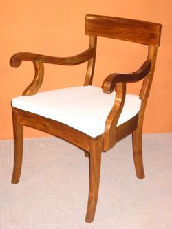 Solid teakwood chair with arms