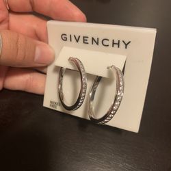 GIVENCHY silver hoop earrings