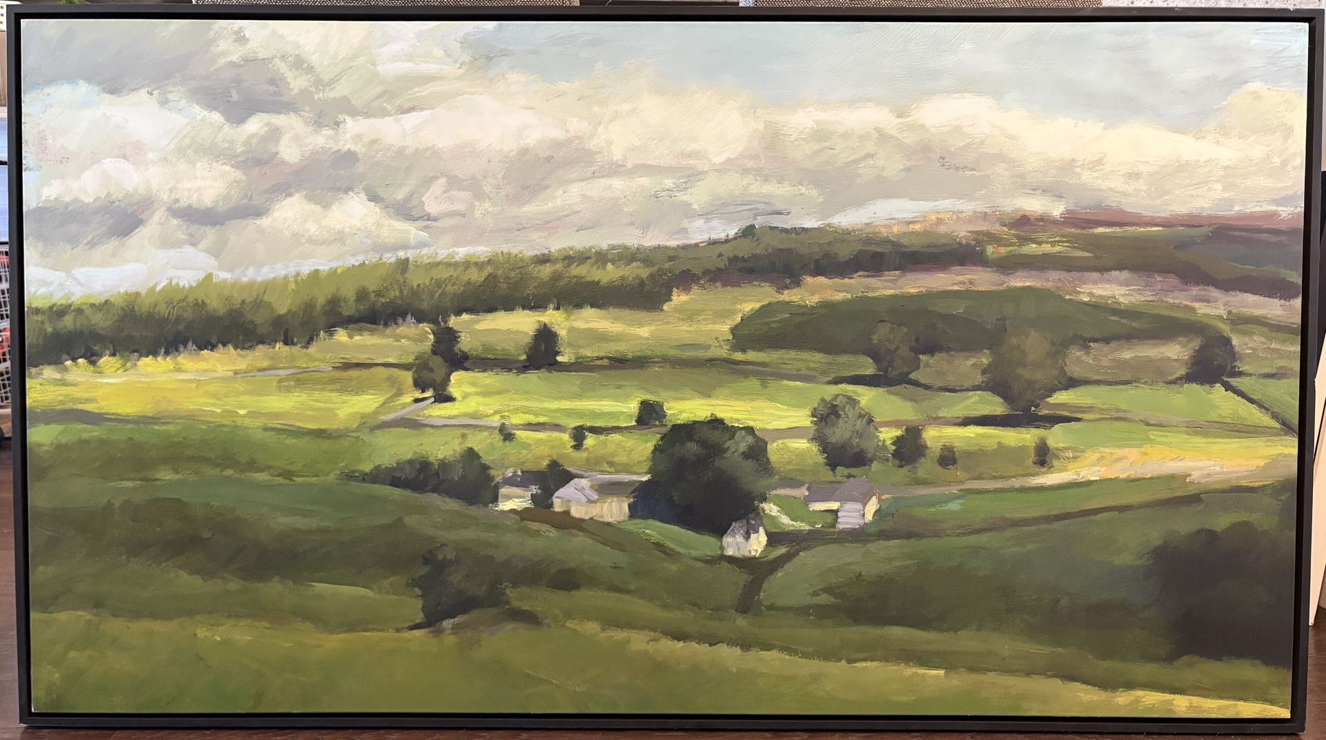 Vibrant Pastoral Landscape Giclee On Canvas Orig $835
