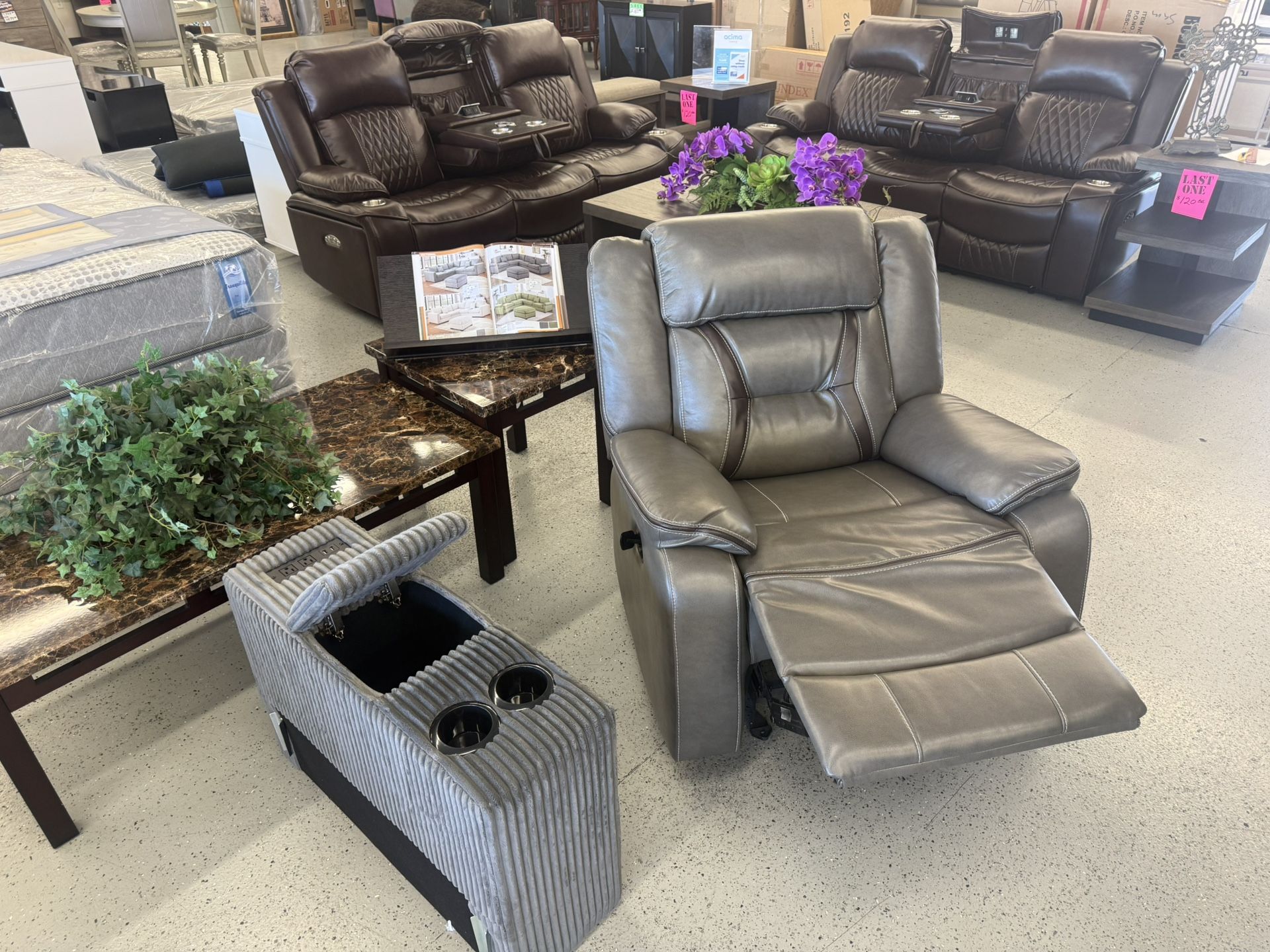 Furniture, sofa, sectional chair, recliner, couch, coffee table TV stand