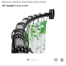 New Black Round Out Shower Curtain 