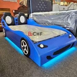 Modern Race Car Design Twin Size Bed Frame  - Mattress Sold Separately 