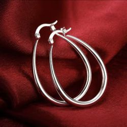 925 Silver U Shaped Hoop Earring
