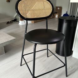 Set of 2 Black Velvet Barstool