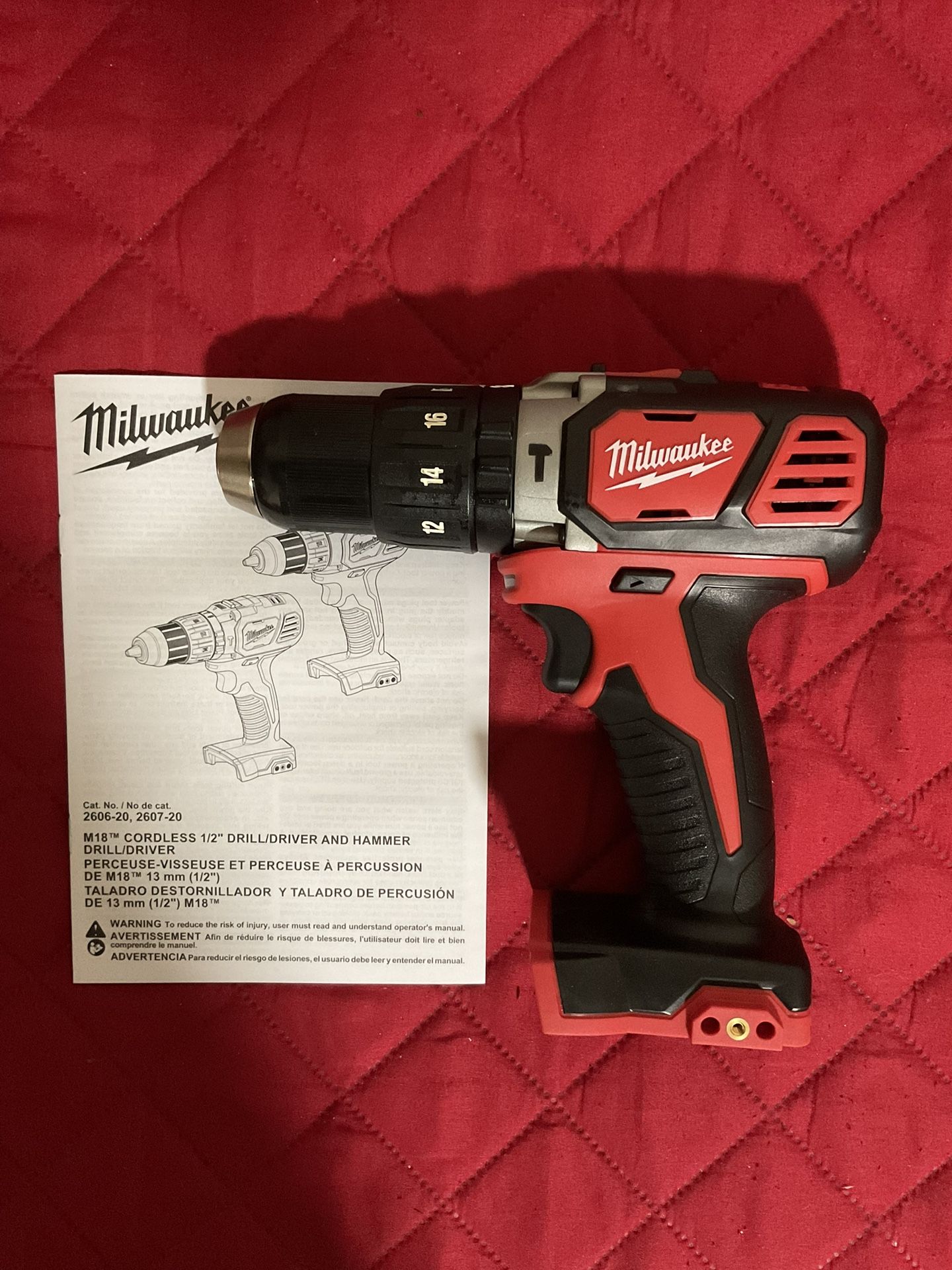 Milwaukee. M18 Lithium-Ion Cordless 1/2 in. Hammer Drill/Driver (Tool-Only). 2607-20.