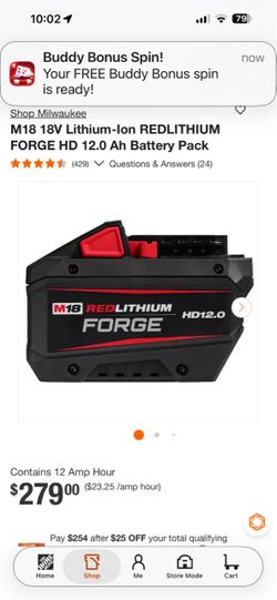 Milwaukee M18 REDLITHIUM FORGE HD 12.0 Battery