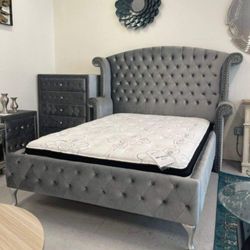 By Ashley Gray Color  Alzire Queen Bed | Showroom Available 