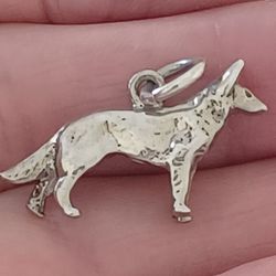 Vtg.Solid Sterling Silver GERMAN SHEPHERD CHARM