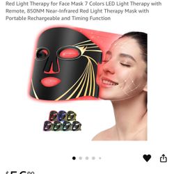 BETNEP 7-Color LED Light Therapy Mask w/ Remote – Red Light + Infrared