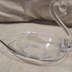 Vintage Duncan & Miller Clear Glass Swan