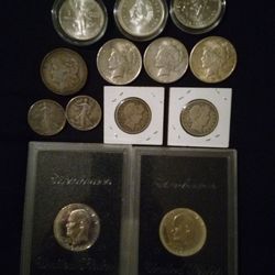 (13) Silver Coins & Rounds 