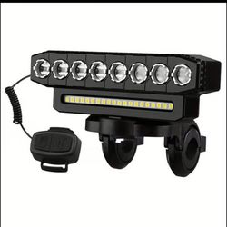 8 LED Super Bright E-bike, Bike Scooter Light With Horn New