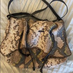 “Sharif” Bag , Leather  Snake Print Cross Body