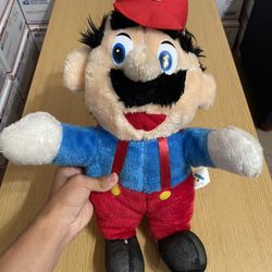 Vintage Rare Nintendo Super Mario Bros Mario Plush Stuffed Toy ACME 1988 24"