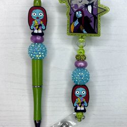 JACK & SALLY BADGE REEL & PEN SET