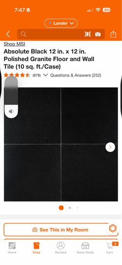 Absolute Black 12 in. x 12 in. Polished Granite Floor and Wall Tile
