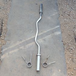 Olympic Curl Bar With Clips 