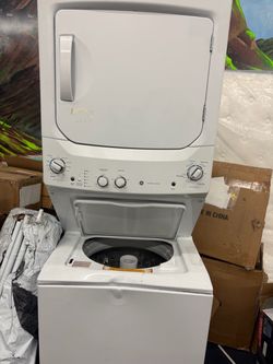 GE - 3.8 Cu. Ft. Top Load Washer and 5.9 Cu. Ft. Electric Dryer Laundry Center with Long Vent Drying - White