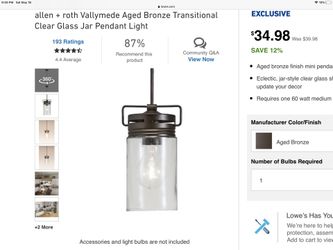 Allen+roth pendant light