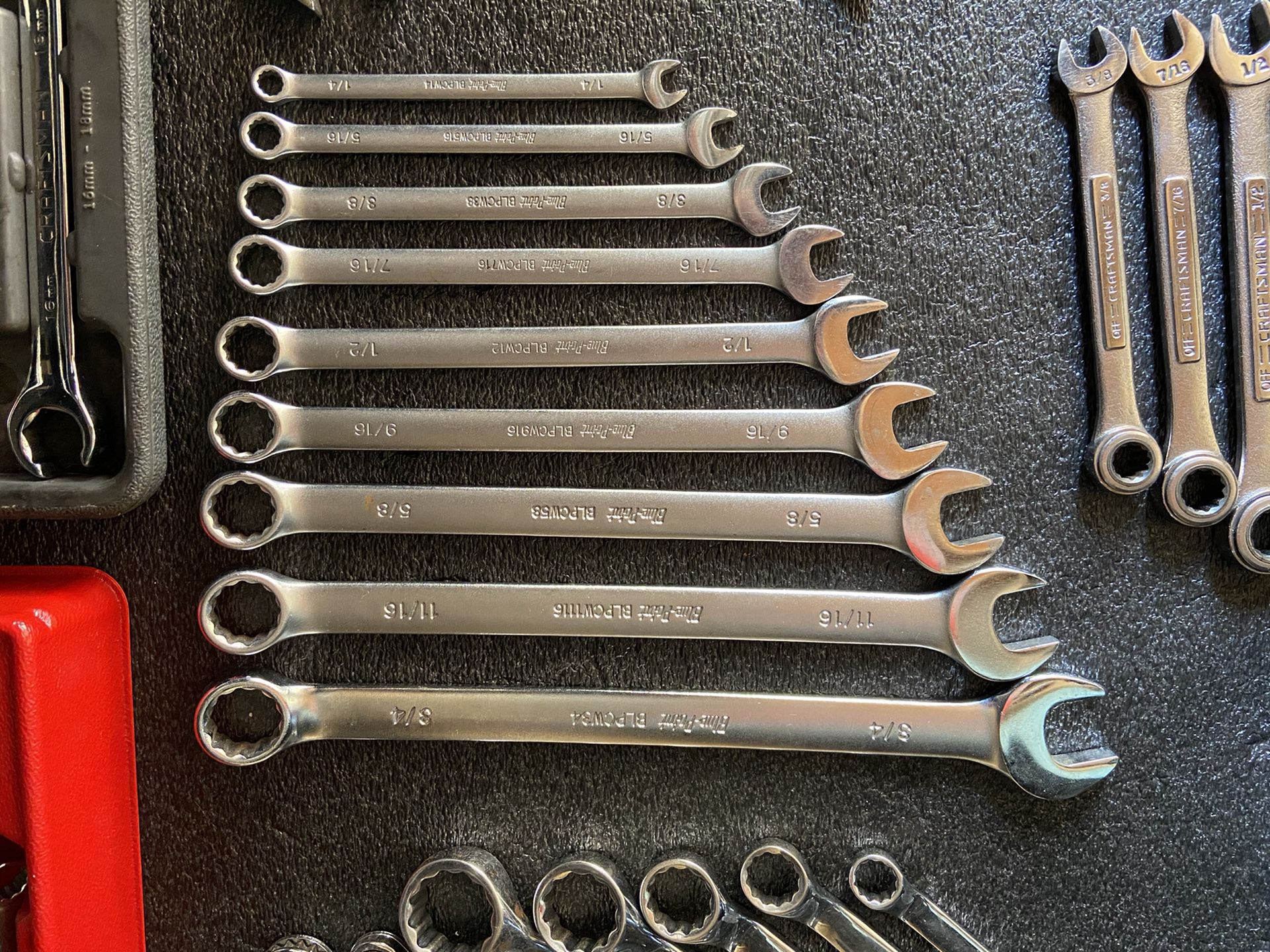 Snap on blue point 9 pc. SAE wrenches 1/4-3/4”