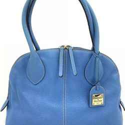 Dooney & Bourke Designer Dome Women's Blue Leather Satchel Bag Purse Handbag