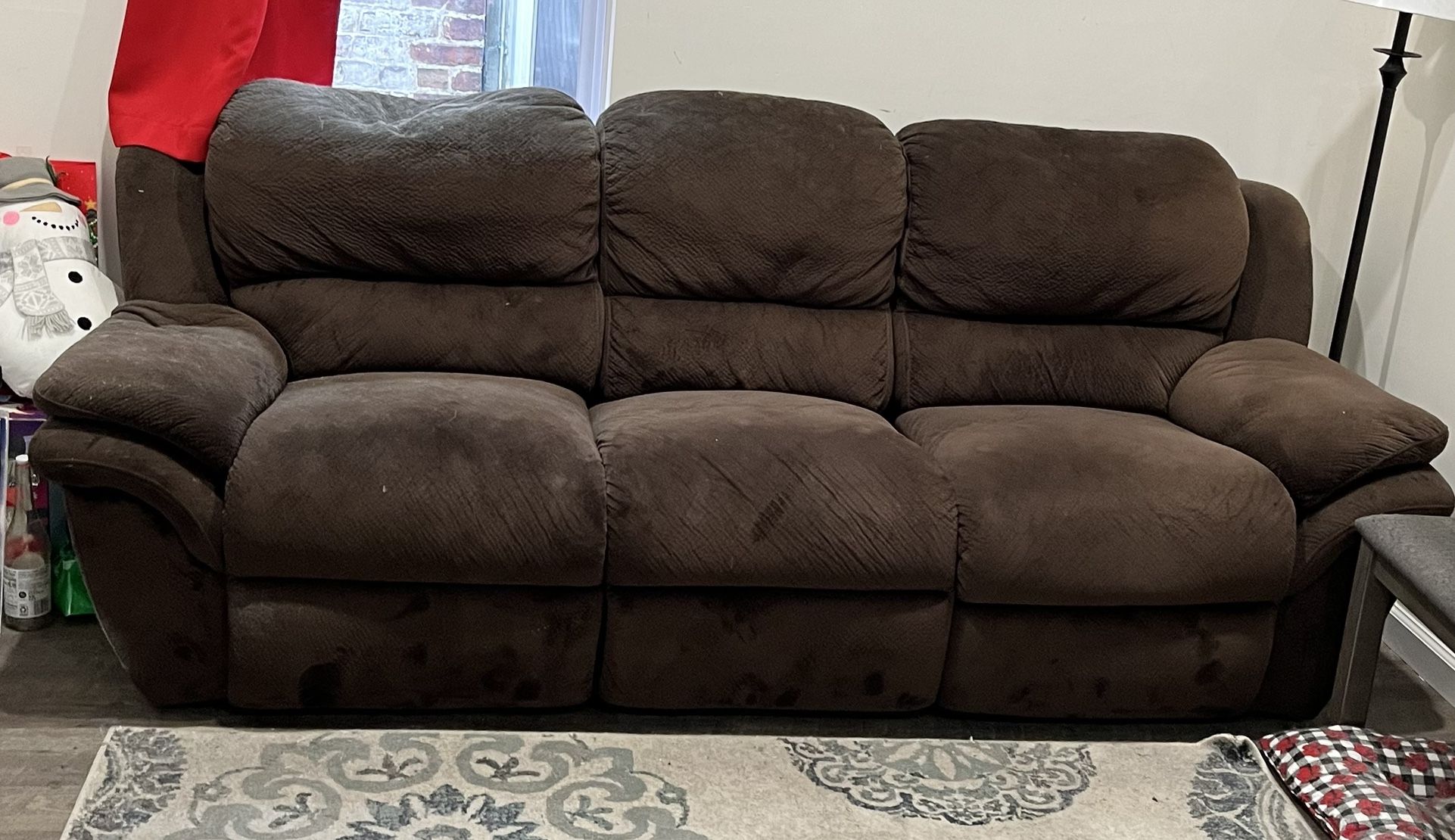 Reclining sofa and matching loveseat. And water cooler. Make an offer