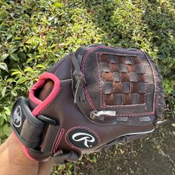 Rawlings 11" Youth Fast Pitch Softball Glove – Brown/Pink, Right Hand Throw