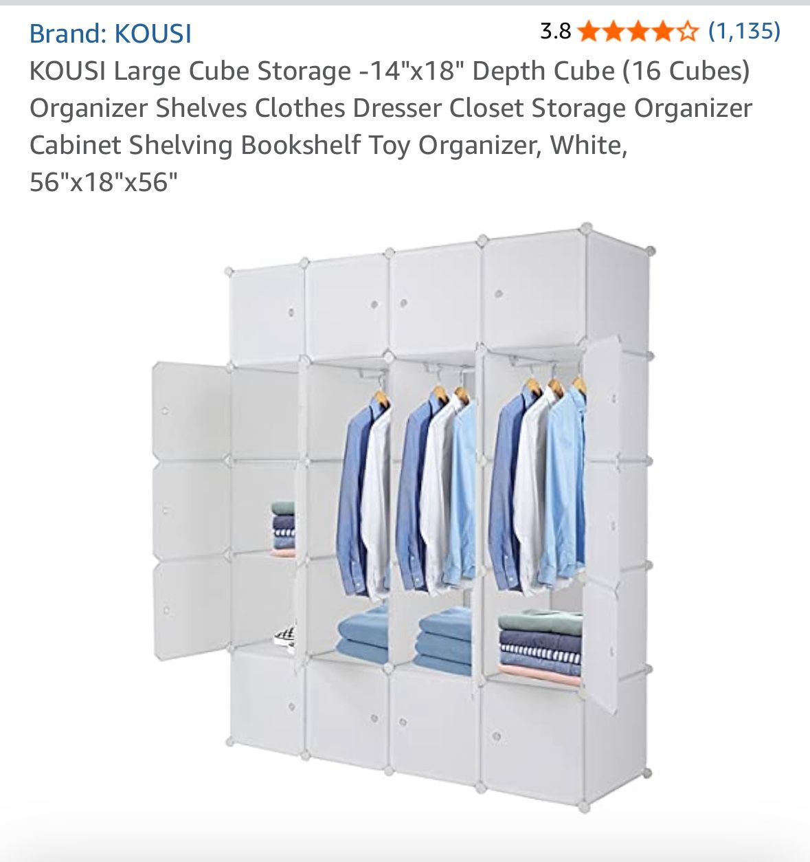 White custom build cube cubby shelf closet - 2 Sets