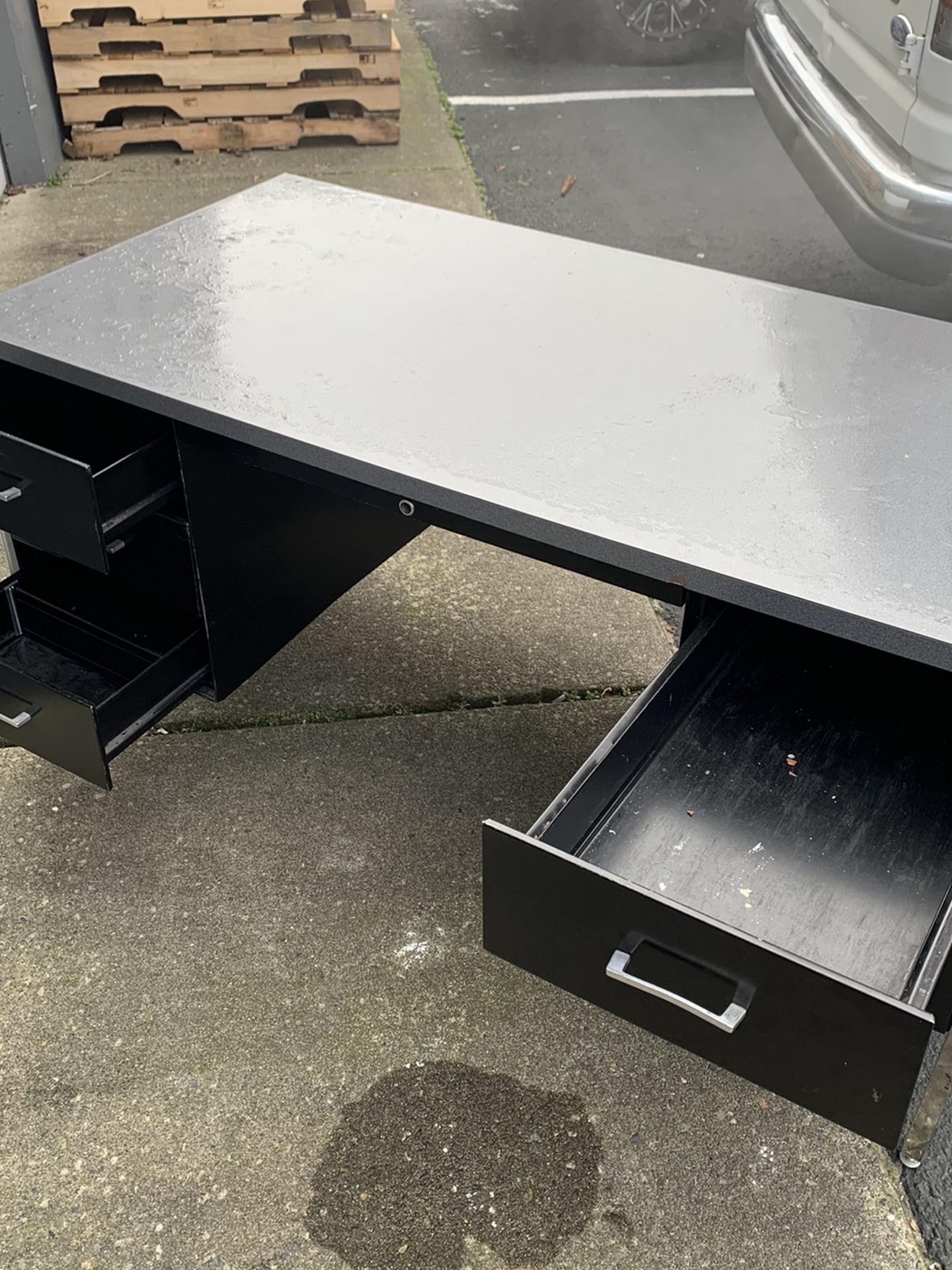 Metal Desk with Formica Top (old/Boeing Surplus)