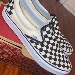 Size 11 Checkerboard Vans Slip On