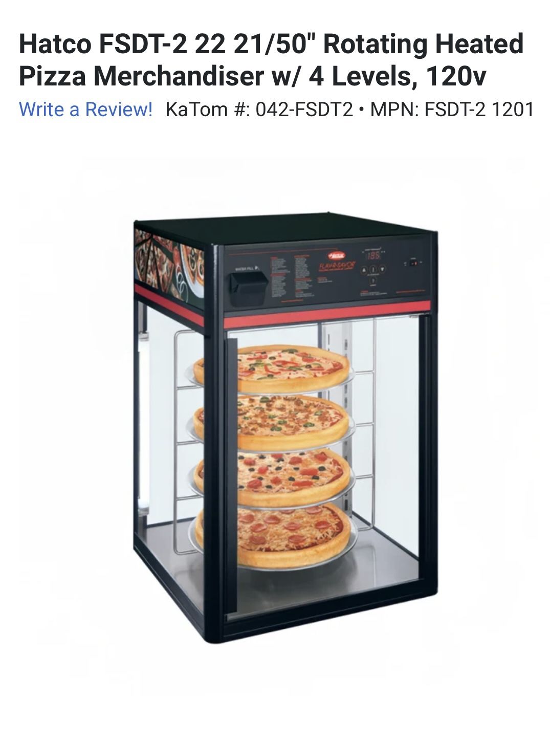 Hatco 4 Tier Pizza Warmer