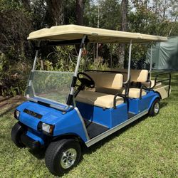 “CREAM PUFF” MINT 48 VOLT CLUB CAR GOLF CART LIMO!! 6 PASSENGER CART LIKE NEW!