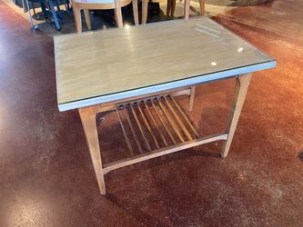 MCM End Table with a Grey Washed Top