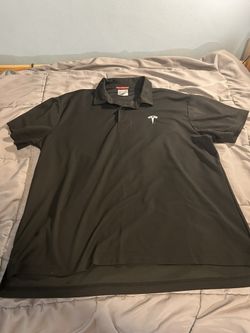 Tesla Polo Shirt Men’s XL Extra Large Black Short Sleeve Golf Tee Used