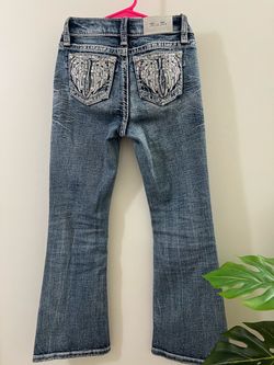 Miss Me Girls Angel Wing Bootcut Jeans - Size Youth 6