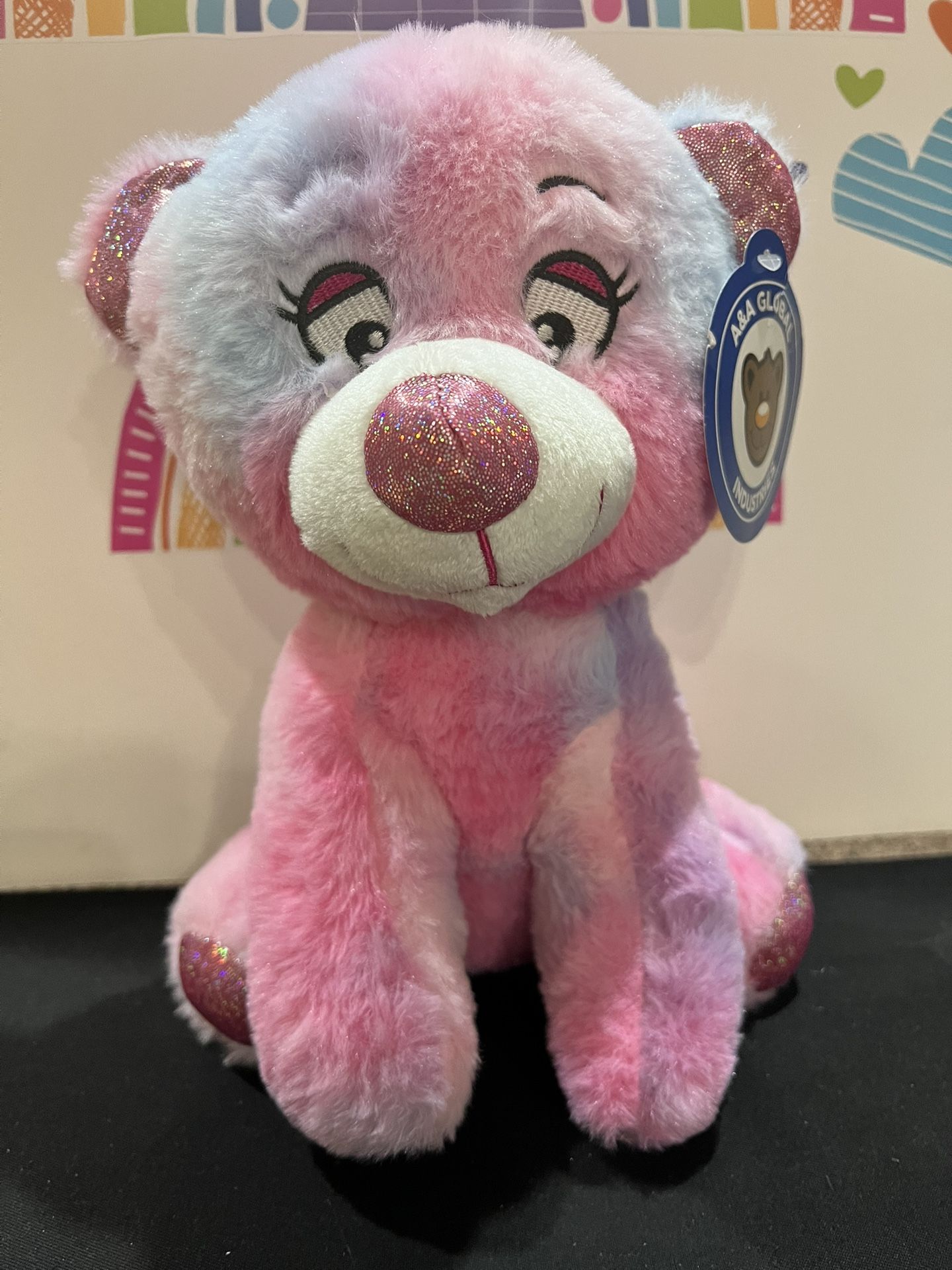 MULTI COLORED BEAR! 11 INCH BRAND NEW PLUSH - ADORABLE