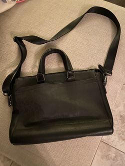 Calvin Klein Black Leather Briefcase/laptop Bag
